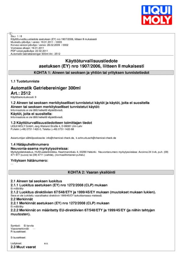 LIQUI MOLY AUTOMAATTIVAIHTEISTON PUHDISTUSAINE - Image 2