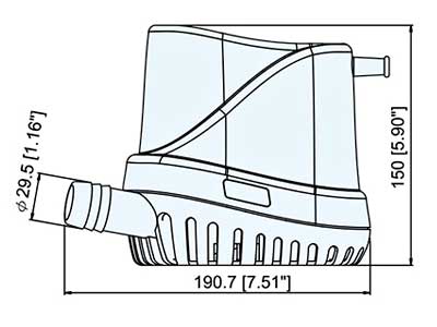 Pilssipumppu automaattinen, Auto Eye 12v 5676l/h 29mm - Image 2