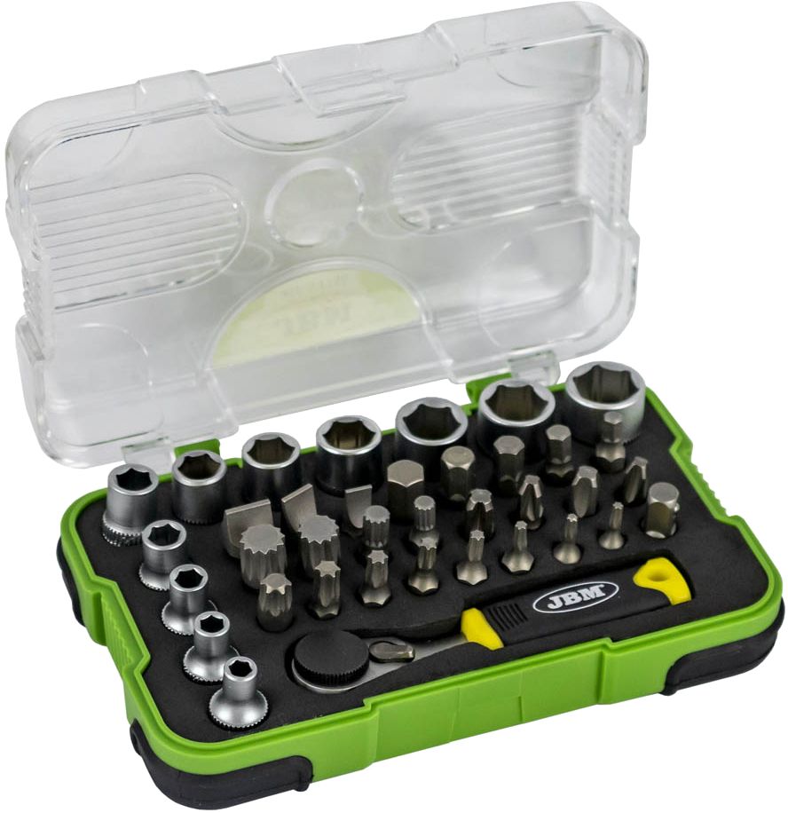 JBM 1/4" mini räikkä- ja hylsysarja 38 osaa