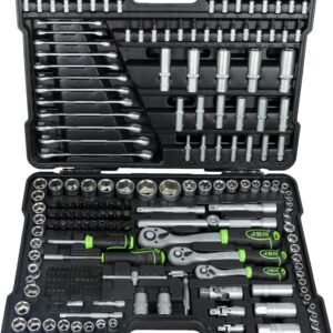 JBM 1/4"+3/8"+1/2" räikkä- ja hylsysarja 216 osaa