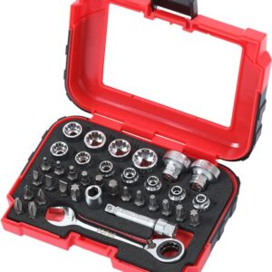 Sonic 1/4" erikoismatala spline räikkä- ja hylsysarja 4-14mm 36 osaa